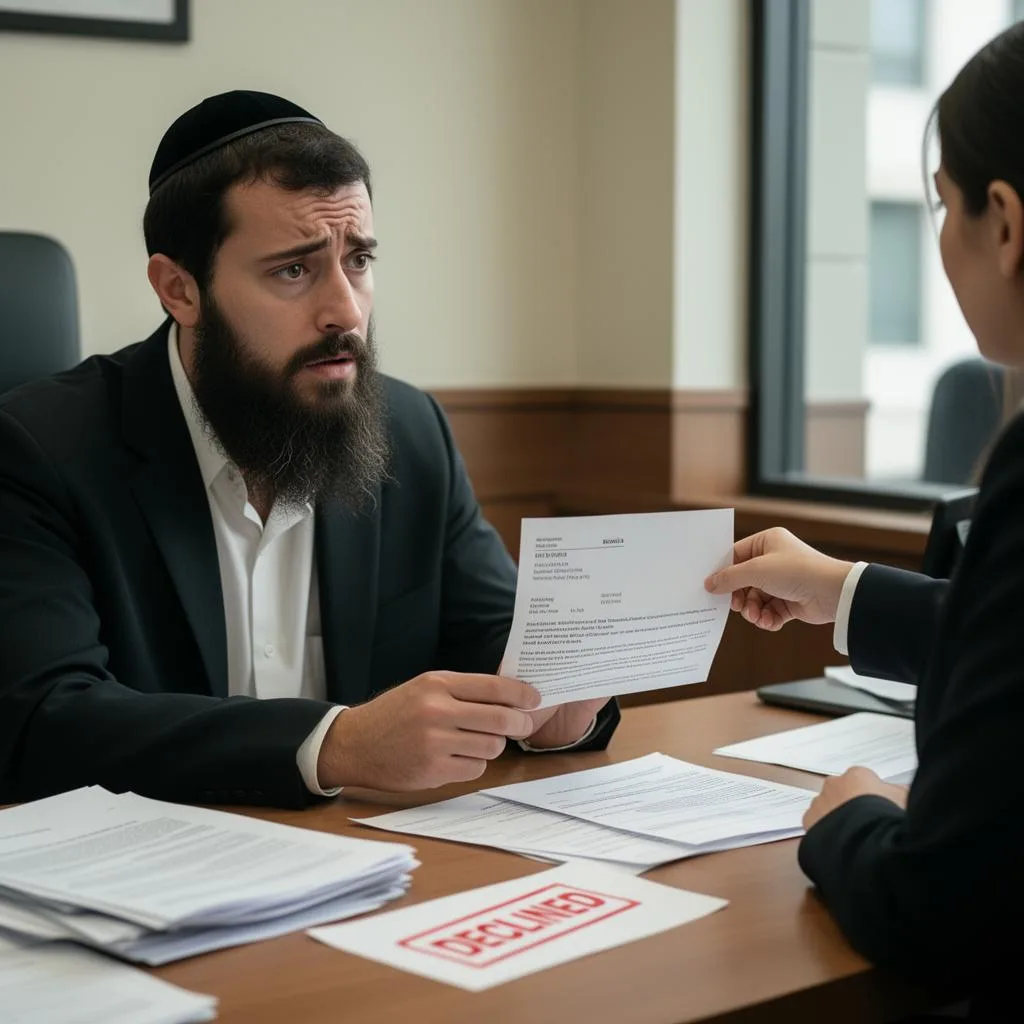 לקוח שמקבל מכתב סירוב מהבנק